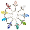 Angel Glass & Alloy Pendant Decoration HJEW-TAC0055-10