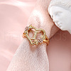 Heart with Flower Hollow Out Brass Finger Rings FS-WG99C3E-42-1