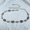 Tibetan Style Zinc Alloy & Iron Oval Link Chain Waist Belly Chains WGB4B33-10-1