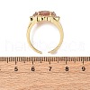 Star Natural Strawberry Quartz Cubic Zirconia Cuff Rings RJEW-M076-02G-09-3