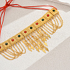Ramadan & Eid Mubarak Brass Middle Eastern Square Tassel Choker Necklaces for Women's Party Accessories QC1236-3
