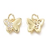 Brass Micro Pave Clear Cubic Zirconia Pendants KK-P188-Q01-G-2