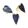 Heart Natural Lapis Lazuli Finger Rings RJEW-M076-03G-08-2