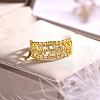 Elegant French Vintage Style S925 Sterling Silver Hollow Leaf Women's Ring for Various Occasions IG3698-3-3