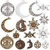 SUNNYCLUE 72Pcs 18 Style Tibetan Style Alloy Pendants TIBEP-SC0002-23-1