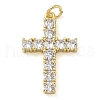 Rack Plating Brass Micro Pave Cubic Zirconia Pendants KK-K392-17A-G-1