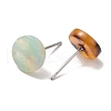 Flat Round Cellulose Acetate(Resin) Stud Earrings KY-XCP0001-29-2