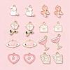 16Pcs 8 Styles Valentine's Day Alloy Enamel Pendants ENAM-FS0001-64-8
