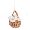 Wool Yarn Crochet Daisy Bouquet Car Hanging Decorations HJEW-WH0069-13B-1