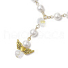5Pcs Shell Pearl Round Beads Charm Bracelets BJEW-JB11228-3