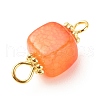 Natural Agate Connector Charms PALLOY-JF01587-03-6