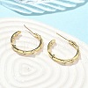 C-Shaped Brass Micro Pave Clear Cubic Zirconia Stud Earrings EJEW-A132-14G-3