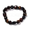 Natural Tiger Eye Beaded Stretch Bracelets BJEW-F414-02C-04-2