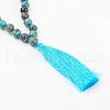 Natural Ocean Jasper and Wood Beaded Necklaces NJEW-JN02024-2