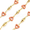 Brass Heart Link Chains KK-D368-03G-F-1