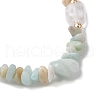 Natural Flower Amazonite Chip & Cuboid Beaded Stretch Bracelets for Women BJEW-JB10808-04-4