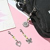 Glass Beaded & Alloy Pendant Decorations HJEW-YW00004-6