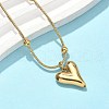 304 Stainless Steel Heart Pendant Necklaces & Stud Earrings for Women SJEW-B020-06G-2