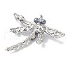 Dragonfly Alloy Rhinestone Brooches for Backpack Clothes JEWB-M067-06P-02-2