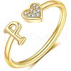 Adjustable Brass Rhinestone Cuff Rings FS-WG29D83-16-1