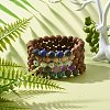 Natural Wenge Wood Stretch Bracelet for Men Women BJEW-JB06759-2