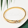 201 Stainless Steel with Rhinestone Bangles for Women BJEW-B138-03G-3