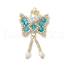 Glass Seed Beaded Butterfly Pendants PALLOY-MZ00649-05-1