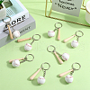 SOFPLATE 12Pcs Mini Baseball PU Leather Pendant Keychain with Wood Baseball Bat DIY-SP0001-51A-4