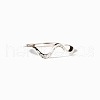 Wave Shaped 925 Sterling Silver Micro Pave Clear Cubic Zirconia Finger Rings FS-WG6021D-01-1