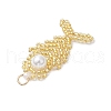 Glass Seed Beaded Fish Pendants PALLOY-MZ00666-04-4