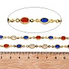 Brass Glass Oval Link Chains CHC-R001-02G-02-2