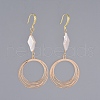 Mother's Day Jewellery Brass Dangle Earrings EJEW-JE03753-03-1