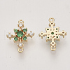 Brass Cubic Zirconia Links connectors X-KK-N216-26A-2
