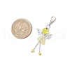 Glass & Acrylic Flower Angel Pendant Decorations HJEW-JM03329-04-3