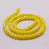 Opaque Solid Color Faceted Glass Beads Strands X-EGLA-J047-8x6mm-04-2
