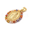 Rack Plating Brass Micro Pave Colorful Cubic Zirconia Pendants KK-G488-14G-2