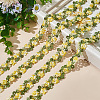 3D Flower Embroidery Polyester Lace Trim SRIB-WH0011-141C-4