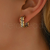 304 Stainless Steel Triple Open Square Stud Earrings for Women RJ2637-1-2