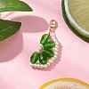 Orange Glass Pearl & Glass Beads Pendant Decorations HJEW-TA00336-4