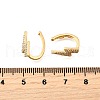 Brass Micro Pave Clear Cubic Zirconia Cuff Earrings EJEW-F370-22G-5