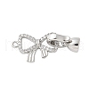 Brass Micro Pave Clear Cubic Zirconia Fold Over Clasps KK-U056-37P-1