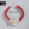 Acrylic Round Beaded Flower Pendant Necklaces with Alloy End Chains FS-WGEE4D6-01-5