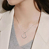 FIBLOOM 1Pcs Stainless Steel Teardrop Pendant Necklace NJEW-FI0001-59B-7