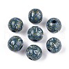 Bohemian Style Printed Schima Wood Beads WOOD-T032-31A-1