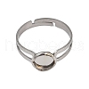 304 Stainless Steel Cuff Ring Components STAS-D372-06P-01-2