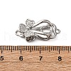 Brass Micro Pave Clear Cubic Zirconia Interlocking Clasps KK-C075-28P-3