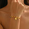 Elegant Brass & Glass Round Beads Link Bracelets for Women ID0127-2