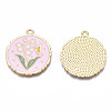 Rack Plating Alloy Enamel Pendants ENAM-N055-048-3