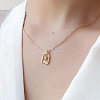 925 Sterling Silver Clear Cubic Zirconia Arch with Rose Flower Pendant Necklaces FS-WG4E11B-01-1
