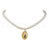 White Glass Pearl Beaded Necklaces NJEW-JN04652-04-1